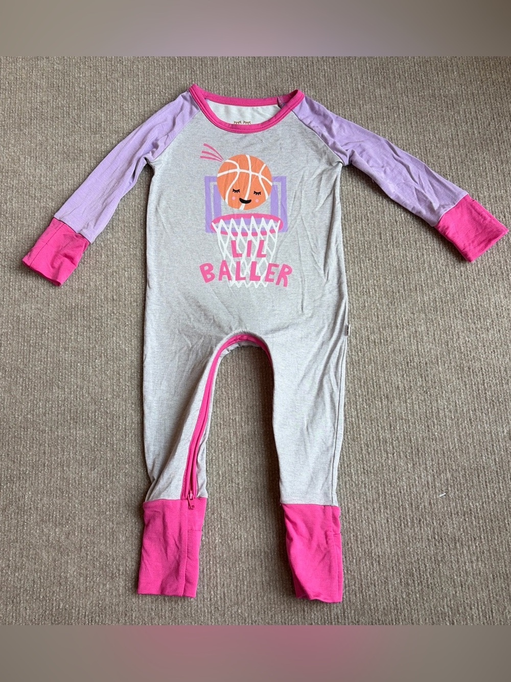 Little Sleepies 3-6 Months Lil Baller Crescent Zippy